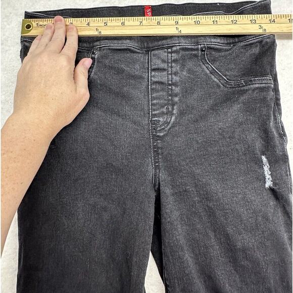 Spanx Pull On Jegging Jeans Size M Womens Mid Rise Dark Wash‎ Black Denim - Picture 3 of 8